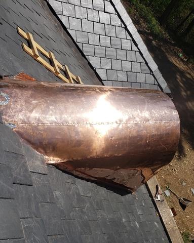 The final product of the copper dormer roof installation.


