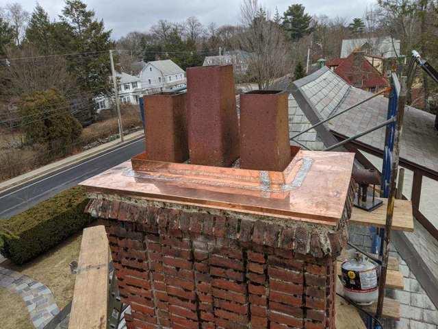 New copper cap to prevent any water entry or damage from precipitation.