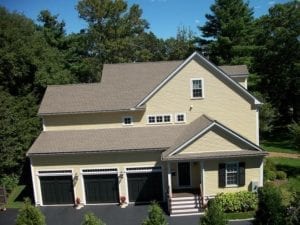 Our roof repair on this asphalt shingle roof in Newton, Wellesley, Brookline, by roofing contractor.