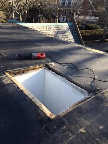 The skylight has been fully installed, and the rubber has been installed currently around it to ensure a watertight seal.

