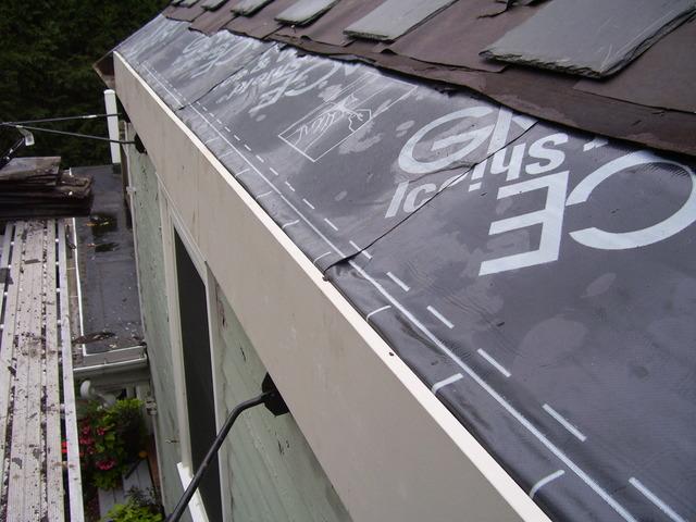 Installed new fascia board over ice and water shield before installing new copper gutters.