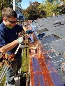 copper gutter bracket install