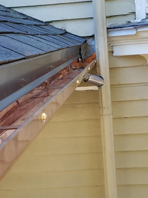 copper gutter after