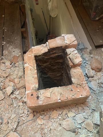 Chimney rebuild within the attic.