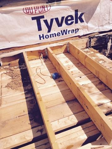 After removing the damaged wood a new frame has been installed which will create a strong foundation for the new roof.
