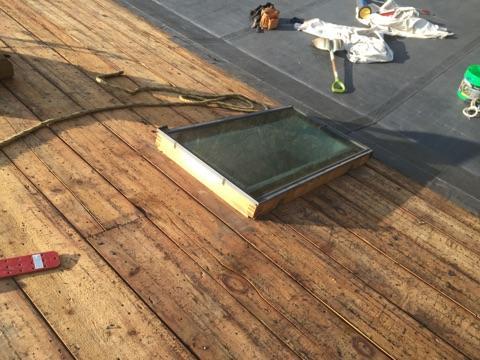 The sections around the skylight have also been carefully removed, which will allow the crew to ensure that the area is watertight after.