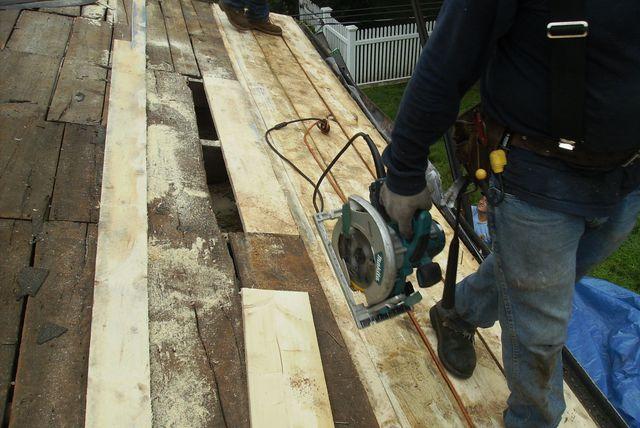 Our crew removed the damaged sections of wood and installs new planks, removing the existing water damaged wood.