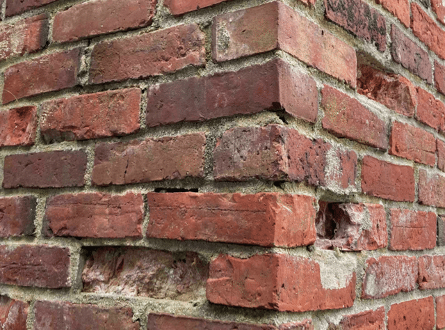 Deteriorating bricks.