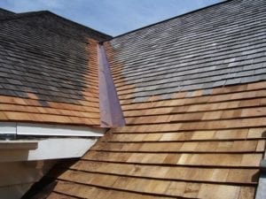 Wood shingle roof replacement installation in Needham, Newton, Brookline, and Wellesley.