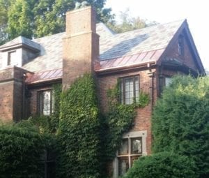 Brookline roofing contractor worked on slate roof.