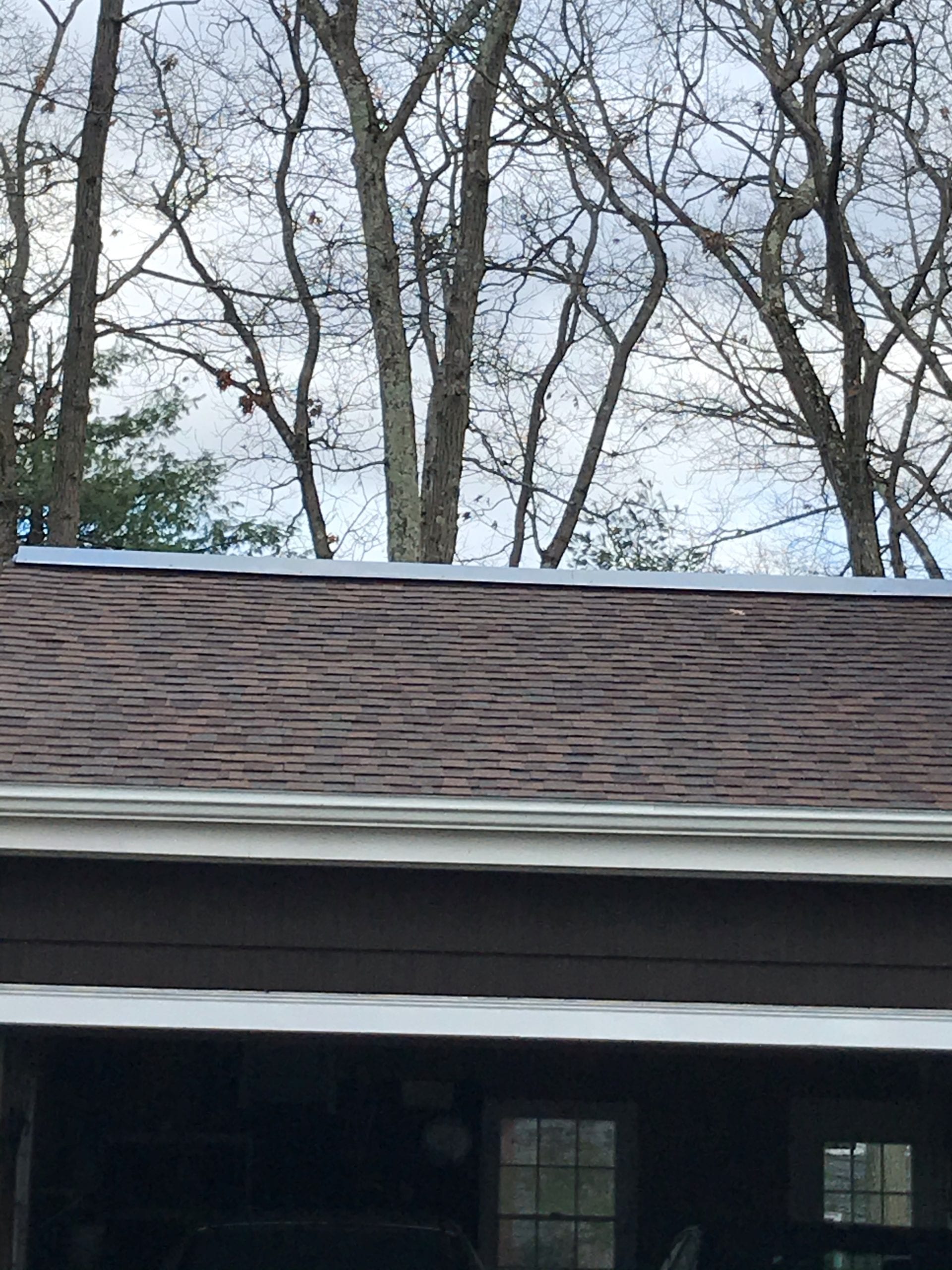 Asphalt shingle roof installed onto a home.