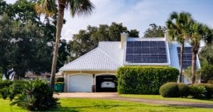 solar panels on home exterior siding