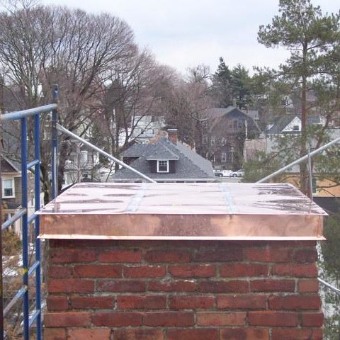 After of chimney repair in Auburndale, MA
