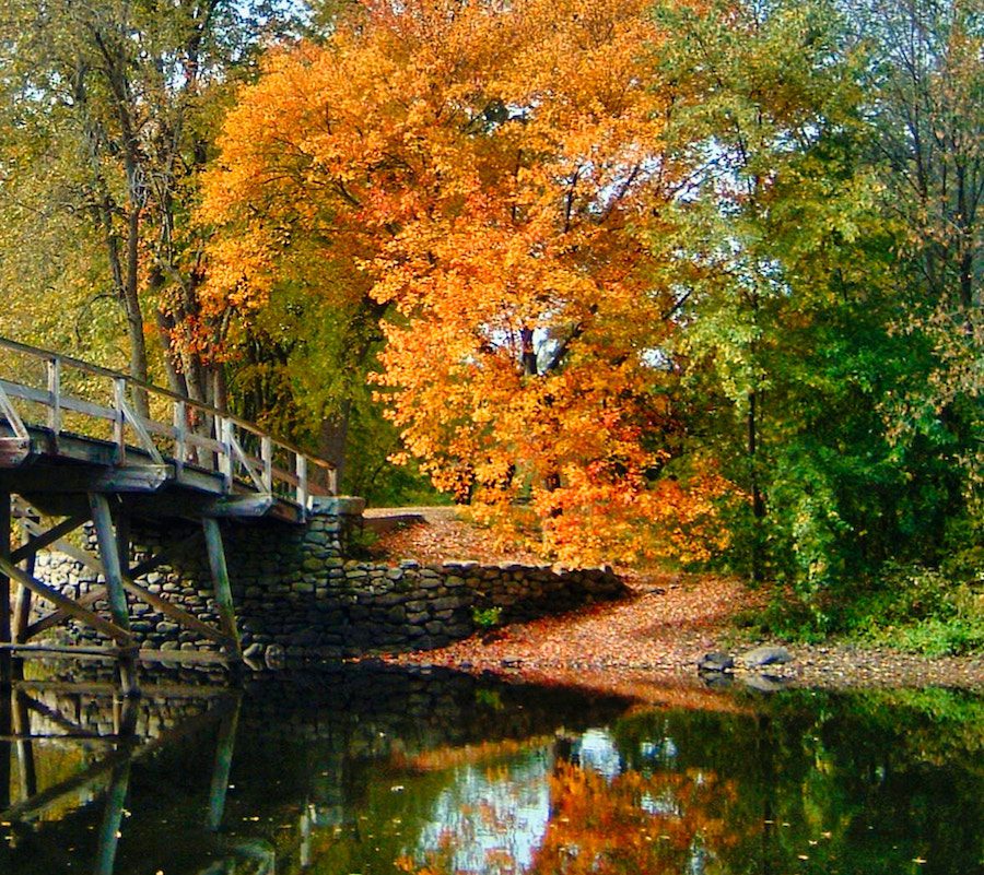 scenic bridge in Concord, MA